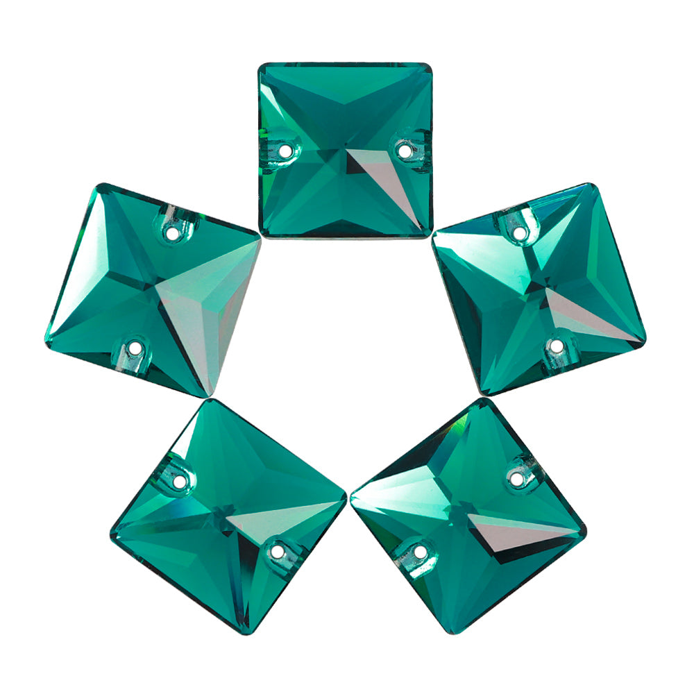 Emerald Square Shape High Quality Glass Sew-on Rhinestones WholesaleRhinestone