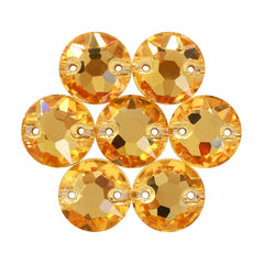 Light Topaz XIRIUS Round Shape High Quality Glass Sew-on Rhinestones WholesaleRhinestone