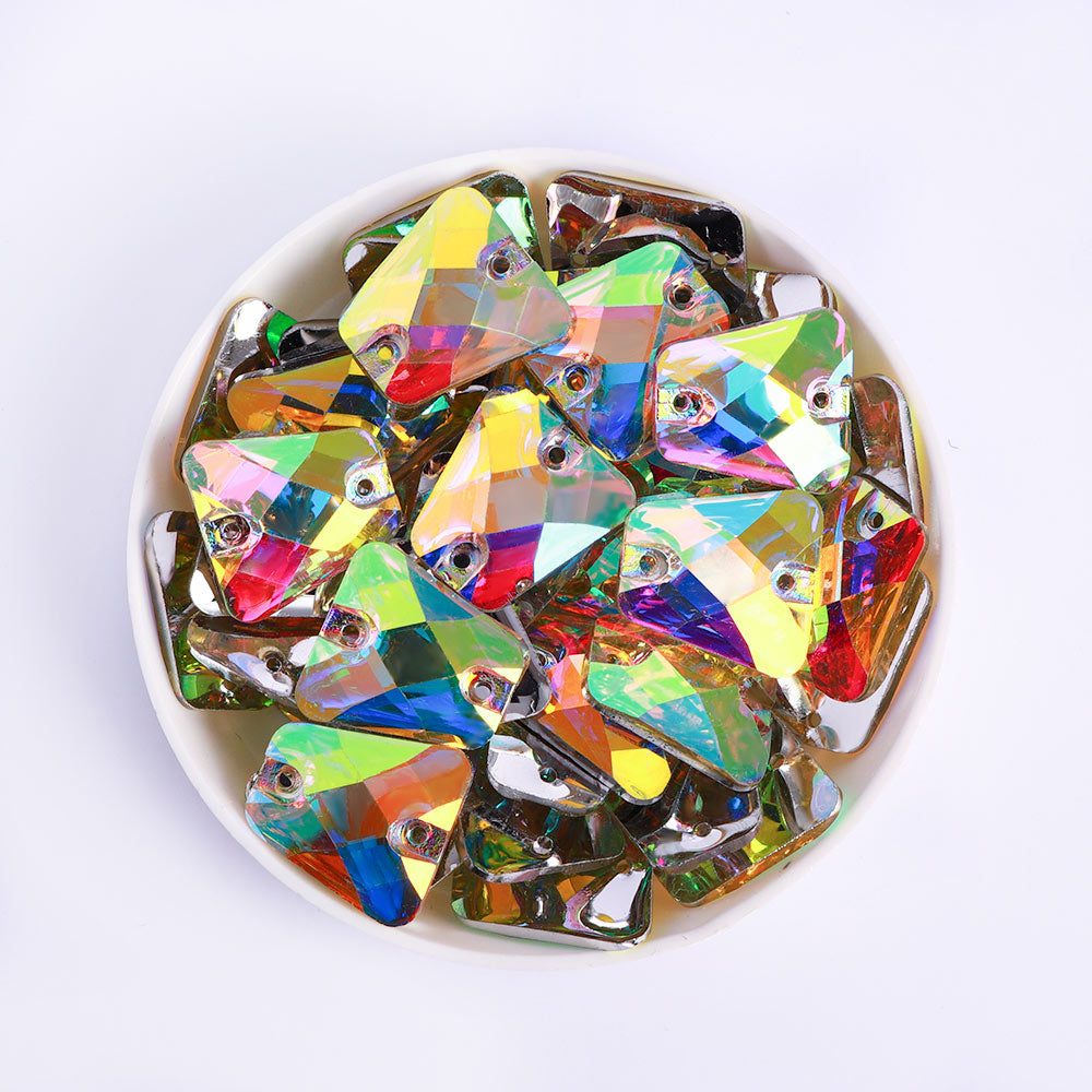 Trapezoid Crystal AB Resin Sew-on Rhinestones For Dance Costume Secondary image