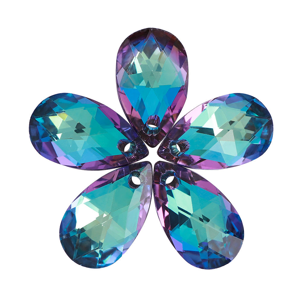 Bermuda Blue Pear-shaped High Quality Glass Rhinestone Pendant WholesaleRhinestone