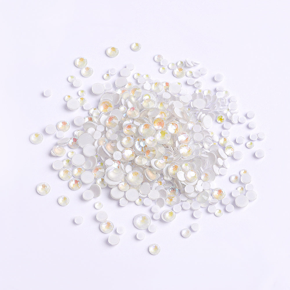 Mixed Sizes Mocha SS White FlatBack Luminous Rhinestones For Nail Art WholesaleRhinestone