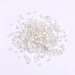 Mixed Sizes Mocha White FlatBack Luminous Rhinestones For Nail Art WholesaleRhinestone