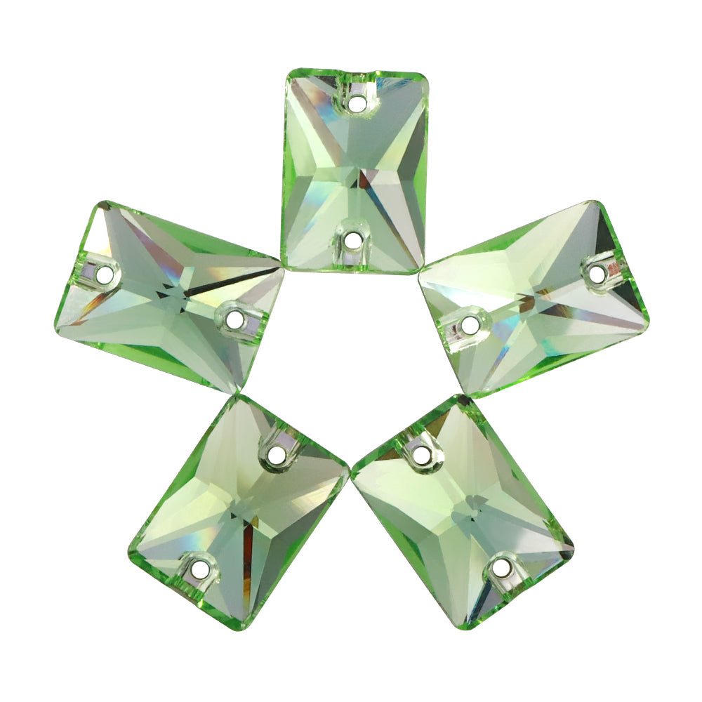 Peridot Rectangle Shape High Quality Glass Sew-on Rhinestones WholesaleRhinestone