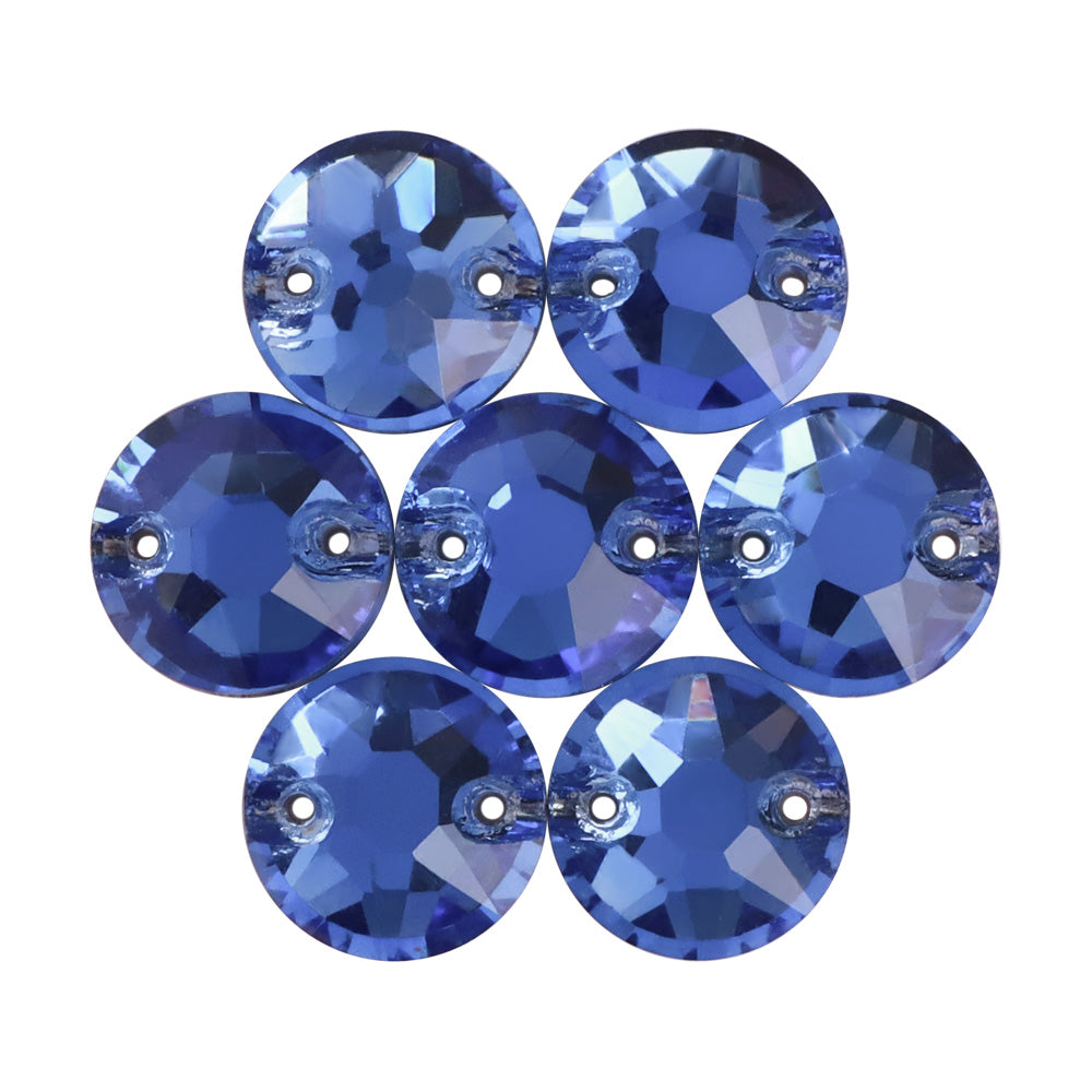 Light Sapphire XIRIUS Round Shape High Quality Glass Sew-on Rhinestones WholesaleRhinestone