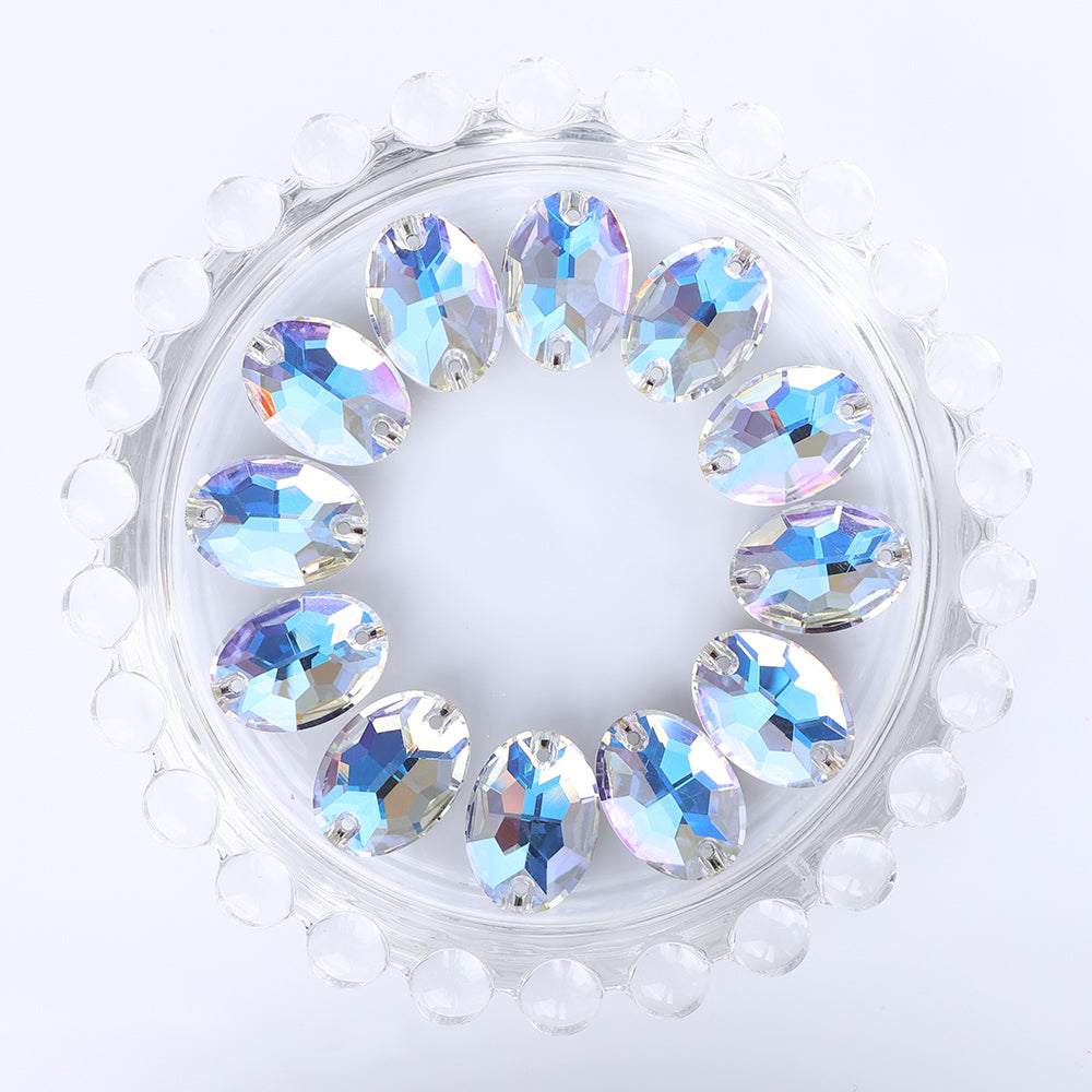 Moonlight Oval Shape High Quality Glass Sew-on Rhinestones WholesaleRhinestone
