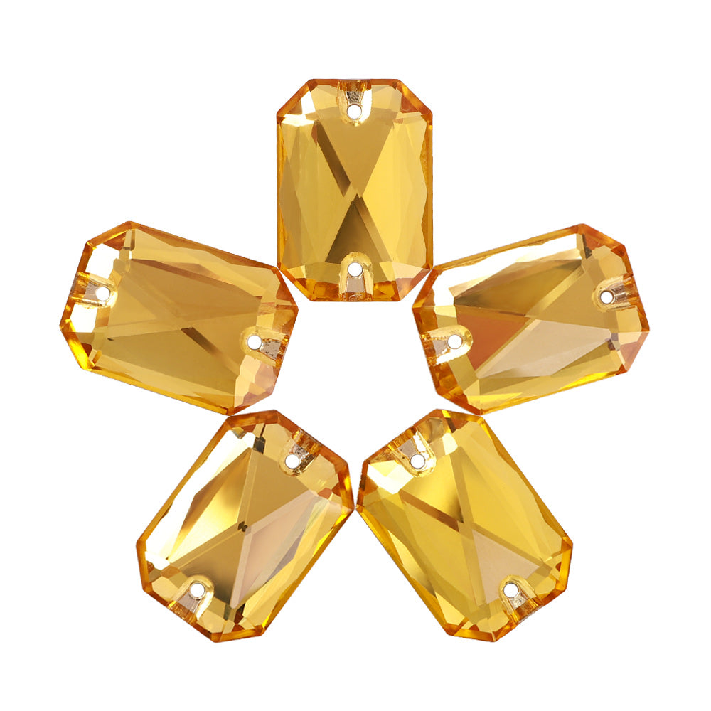 Light Topaz Octagon Shape High Quality Glass Sew-on Rhinestones WholesaleRhinestone