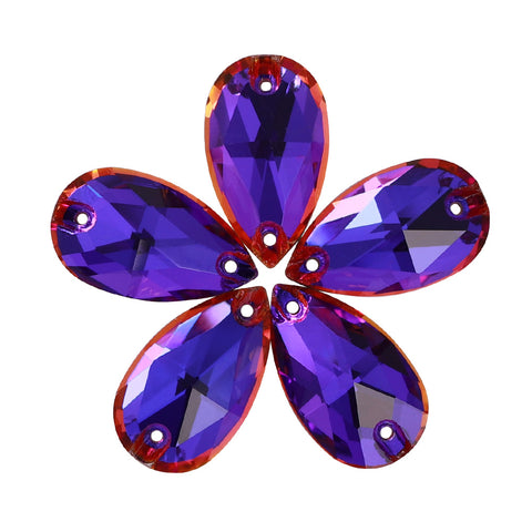 Violet Blue Drop Shape High Quality Glass Sew-on Rhinestones WholesaleRhinestone