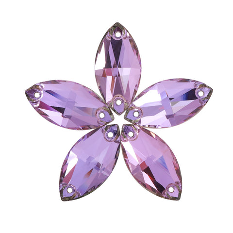  Vitrail Light Navette Shape High Quality Glass Sew-on Rhinestones WholesaleRhinestone