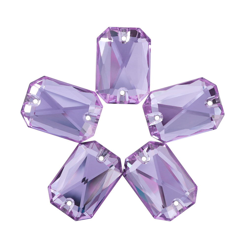 Violet Octagon Shape High Quality Glass Sew-on Rhinestones WholesaleRhinestone