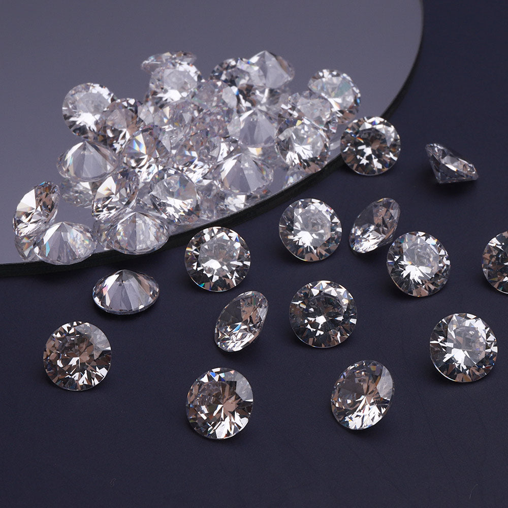Round Pointed Back Crystal Cubic Zirconia Stones For Jewelry Restoration WholesaleRhinestone