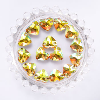 Crystal Sun Heart Shape High Quality Glass Sew-on Rhinestones WholesaleRhinestone