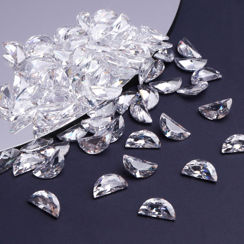 Moon Shape Pointed Back Crystal Cubic Zirconia Stones For Jewelry Restoration WholesaleRhinestone Main image