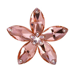 Light Peach Navette Shape High Quality Glass Sew-on Rhinestones WholesaleRhinestone