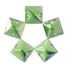 Peridot Square Shape High Quality Glass Sew-on Rhinestones WholesaleRhinestone