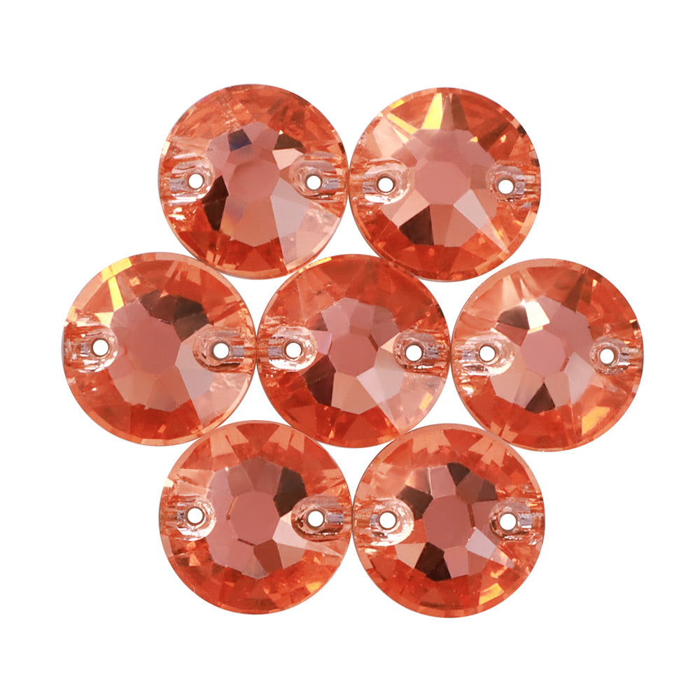 Light Peach XIRIUS Round Shape High Quality Glass Sew-on Rhinestones WholesaleRhinestone