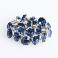 100 Sets Light Blue Glass Rhinestone Rivets for Leather Craft DIY Making WholesaleRhinestone