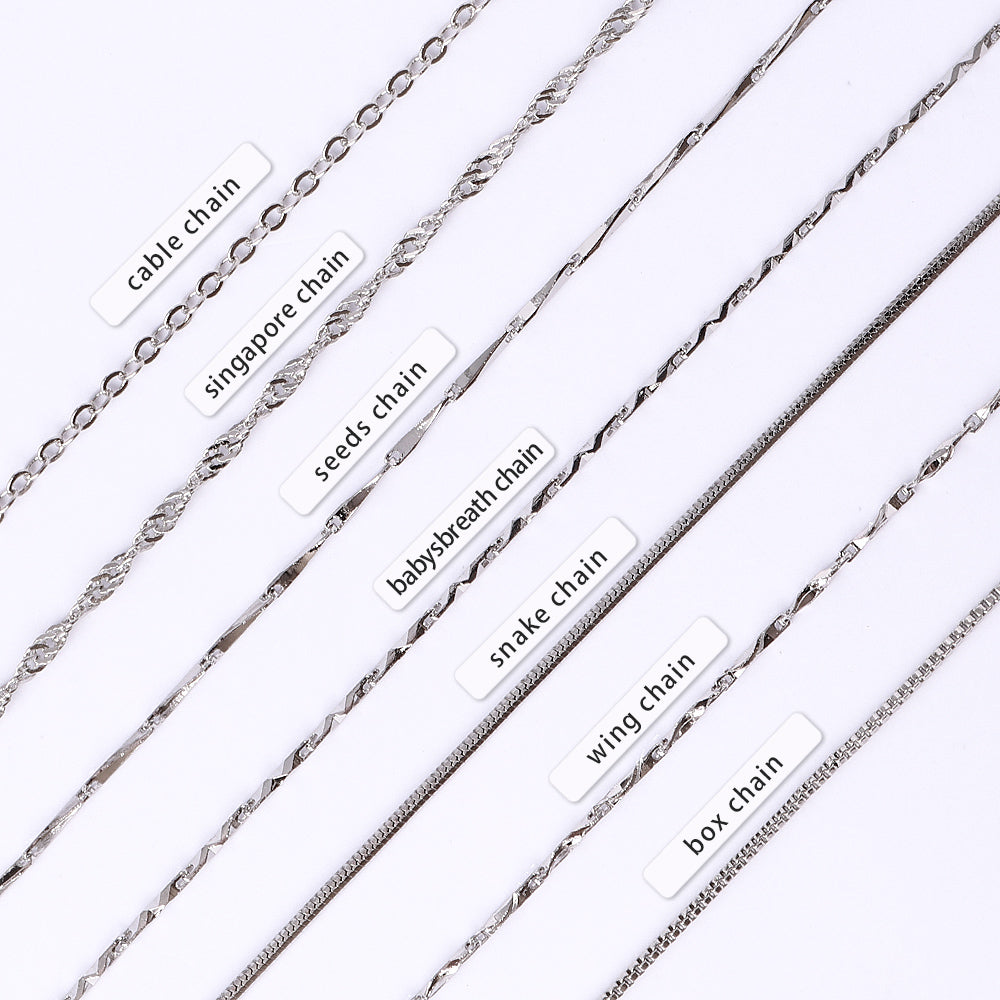 マルチスタイルシルバーメッキネックレスチェーン サブ画像