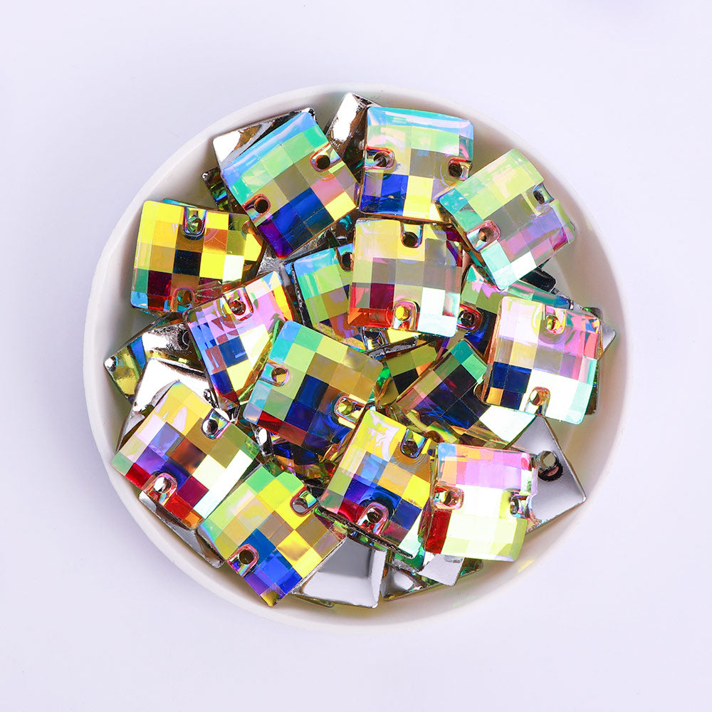 Chessboard Crystal AB Resin Sew-on Rhinestones For Dance Costume Secondary image