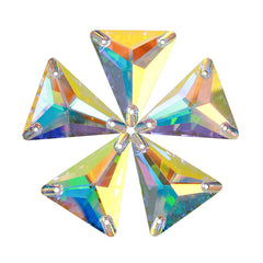 Slim Triangle Shape Crystal Aurore Boreale High Quality Glass Sew-on Rhinestones WholesaleRhinestone