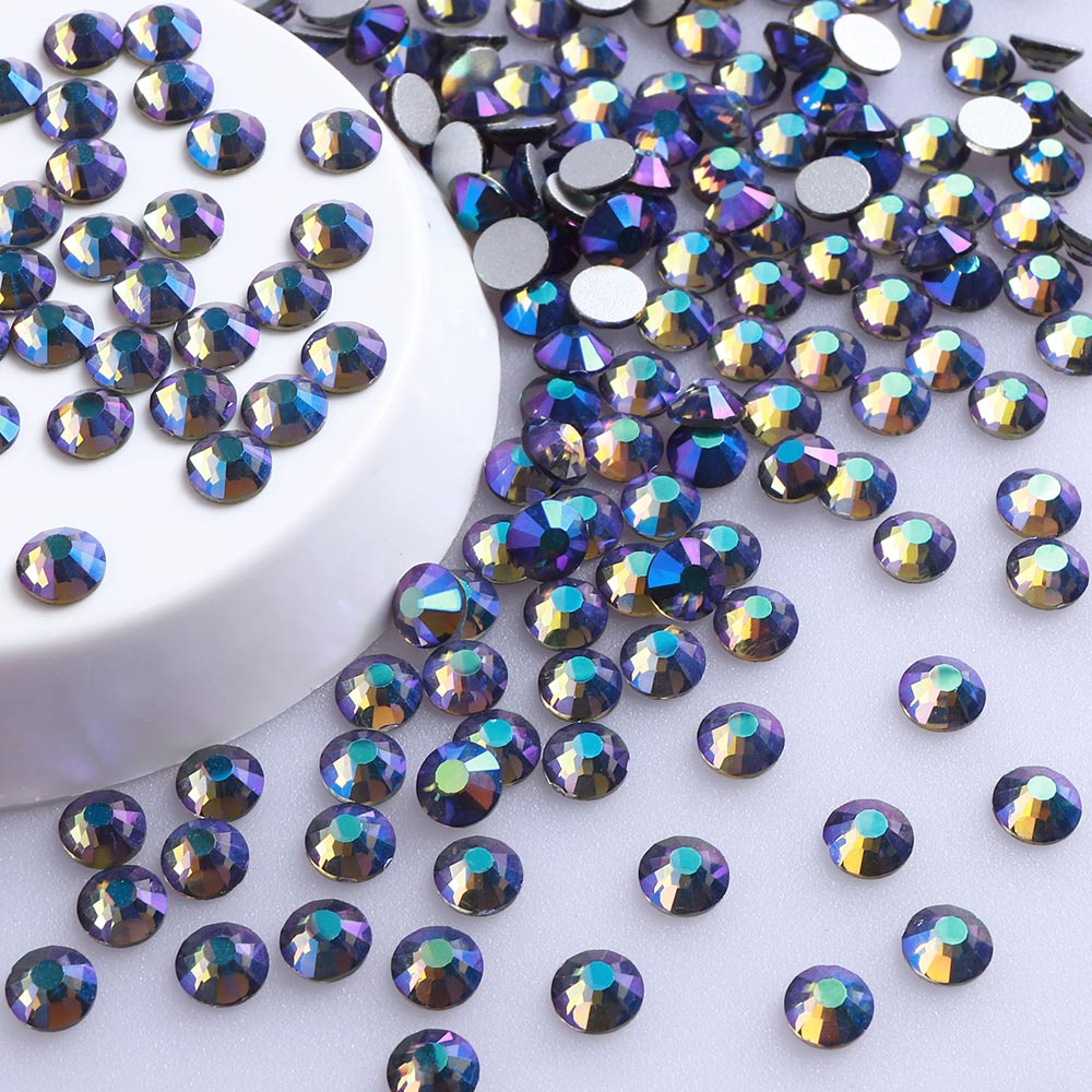 Black Diamond AB Glass FlatBack Rhinestones Silver Back WholesaleRhinestone