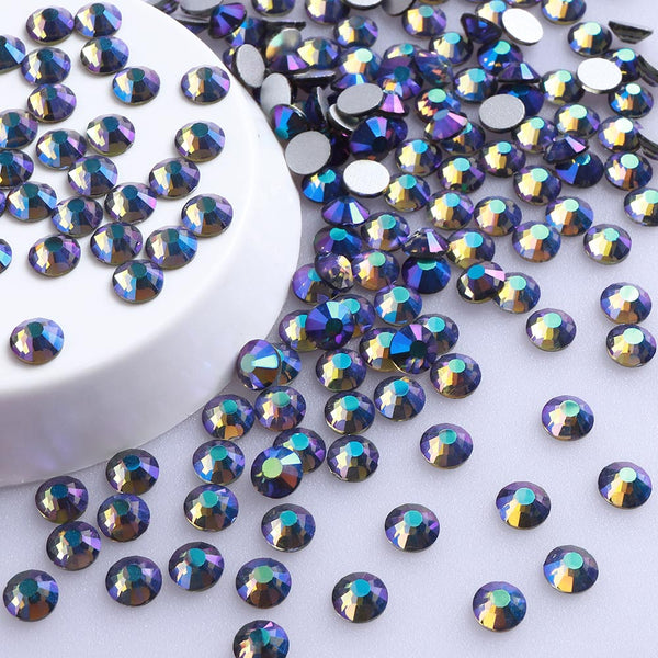 Black Diamond AB Glass FlatBack Rhinestones Silver Back WholesaleRhinestone