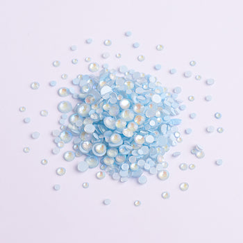 Mixed Sizes Mocha SS Light Blue FlatBack Luminous Rhinestones For Nail Art WholesaleRhinestone