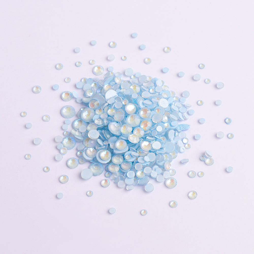 Mixed Sizes Mocha SS Light Blue FlatBack Luminous Rhinestones For Nail Art WholesaleRhinestone
