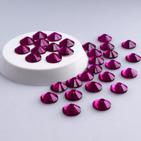 Fuchsia Glass FlatBack Rhinestones In Bulk WholesaleRhinestone