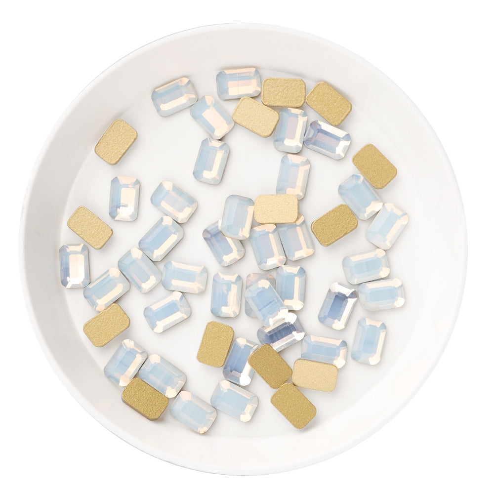 Ottekant form hvid opal flad ryg fancy rhinestones Sekundært billede