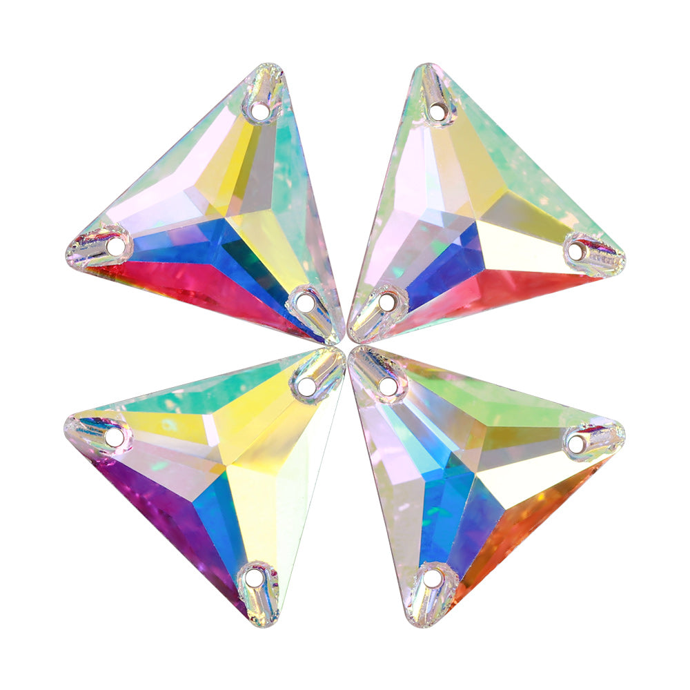 Crystal AB Triangle Shape High Quality Glass Sew-on Rhinestones WholesaleRhinestone