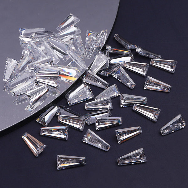 Trapezoid Shape Pointed Back Crystal Cubic Zirconia Stones For Jewelry Restoration WholesaleRhinestone