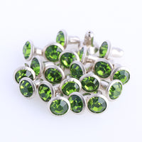 100 Sets Light Green Glass Rhinestone Rivets for Leather Craft DIY Making WholesaleRhinestone
