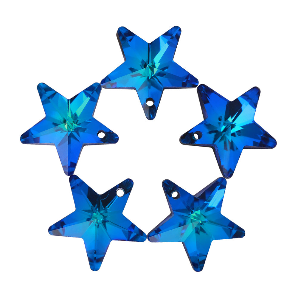 Bermuda Blue Star Shape High Quality Glass Rhinestone Pendant WholesaleRhinestone