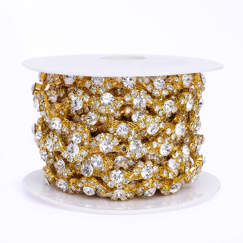 Sous-on Crystal Glass Rivoli Rhingestone Trim chaîne Applique RA420 Image secondaire du produit