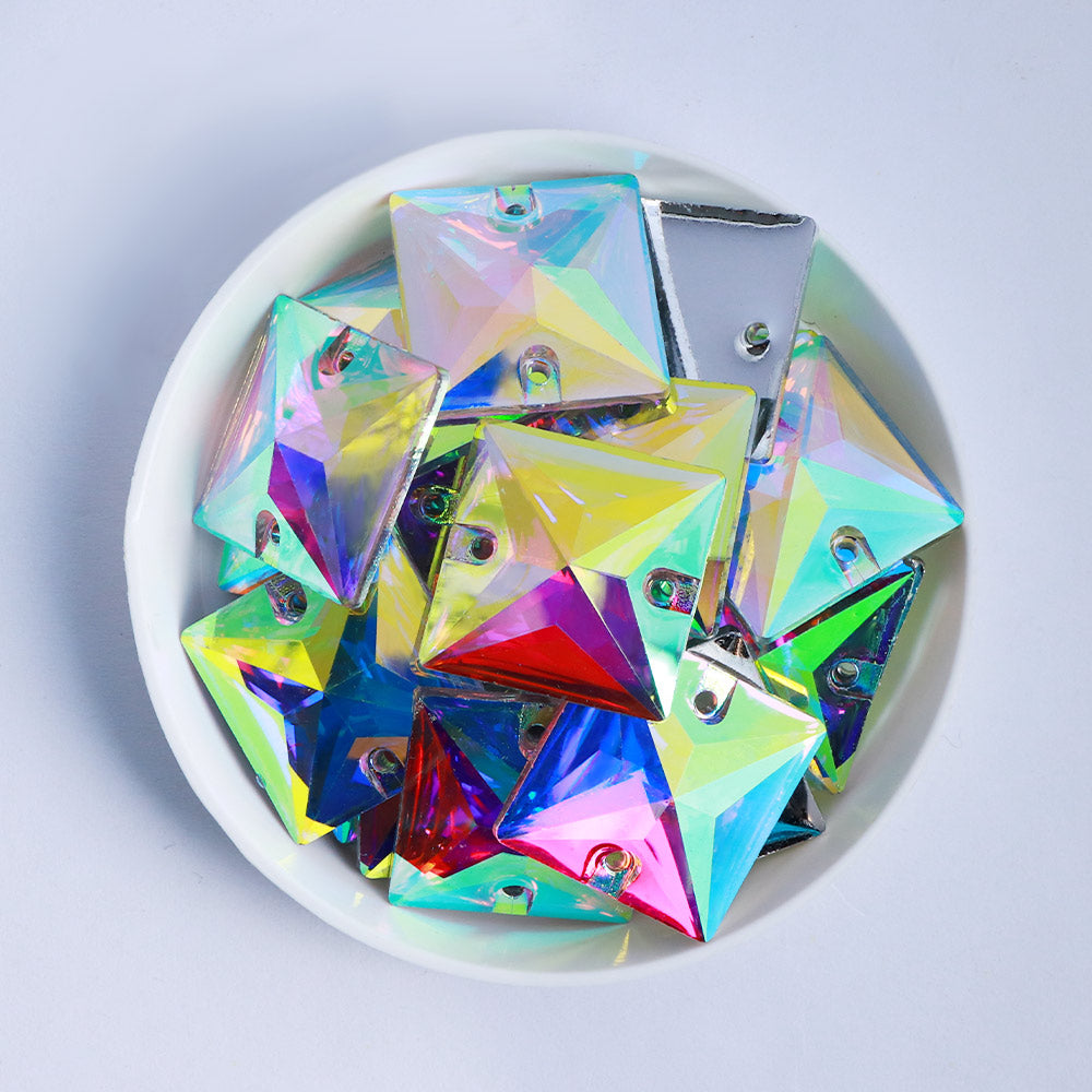Square Crystal AB Resin Sew-on Rhinestones For Dance Costume Secondary image