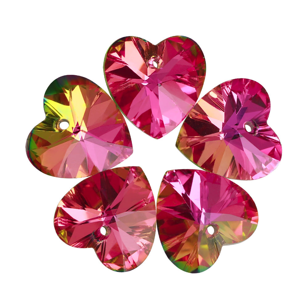 Vitrail Rose XILION Heart High Quality Glass Rhinestone Pendant WholesaleRhinestone