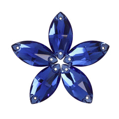 Sapphire Navette Shape High Quality Glass Sew-on Rhinestones WholesaleRhinestone