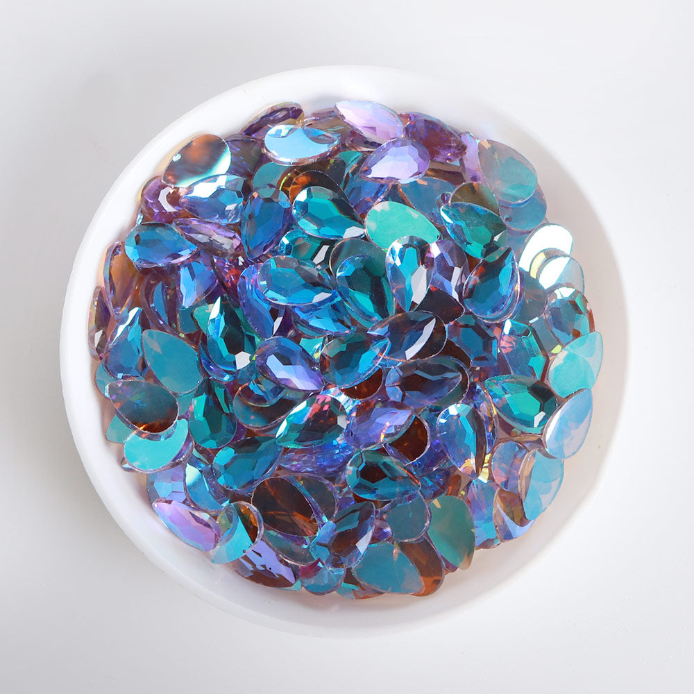 Raindrop Shape Charm Purple Flat Back Fancy Rhinestones WholesaleRhinestone
