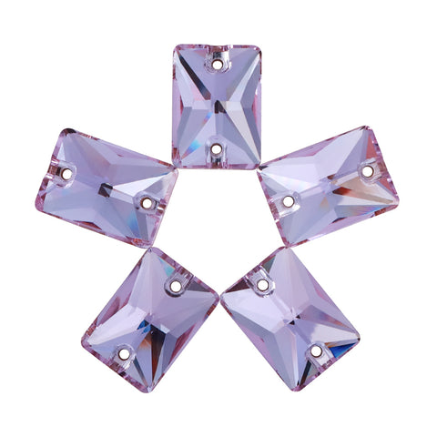 Violet Rectangle Shape High Quality Glass Sew-on Rhinestones WholesaleRhinestone