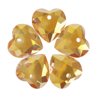 Metallic Sunshine Heart Cut High Quality Glass Rhinestone Pendant WholesaleRhinestone