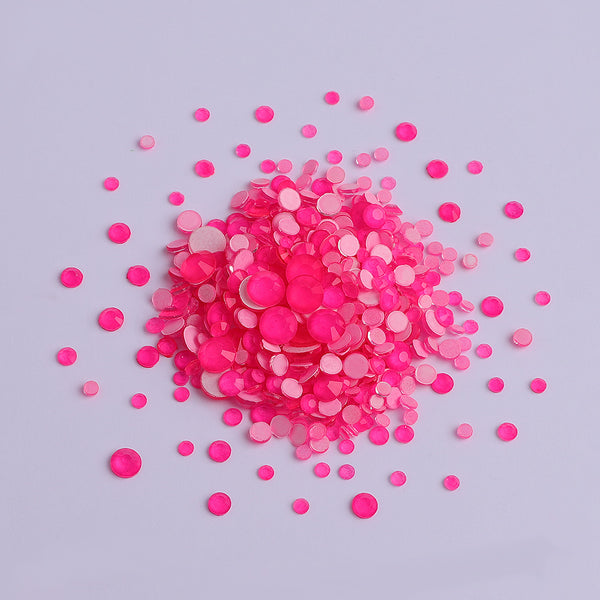 Mixed Sizes Pink FlatBack Neon Rhinestones For Nail Art WholesaleRhinestone