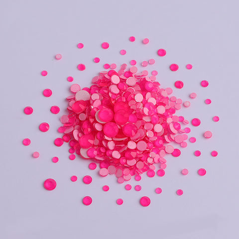 Mixed Sizes Pink FlatBack Neon Rhinestones For Nail Art WholesaleRhinestone