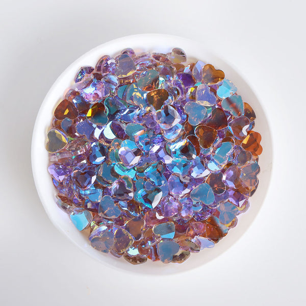 Heart Shape Charm Purple Flat Back Fancy Rhinestones WholesaleRhinestone