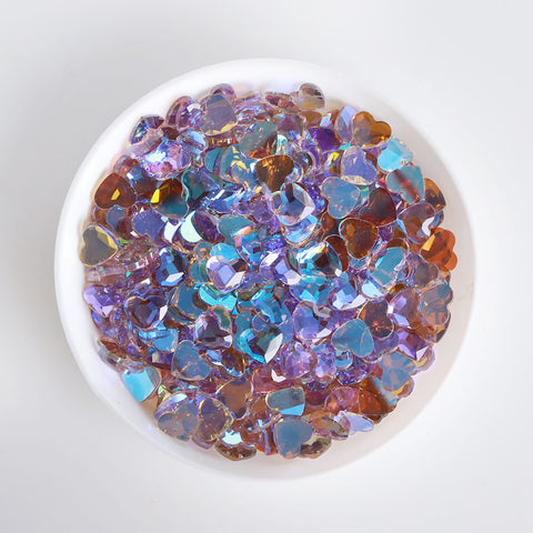 Heart Shape Charm Purple Flat Back Fancy Rhinestones WholesaleRhinestone