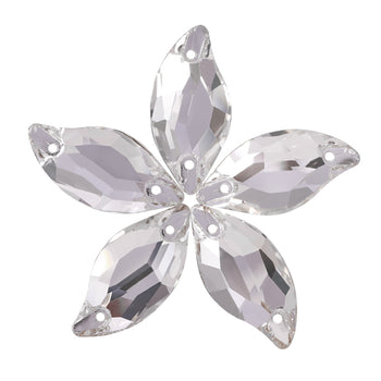 Crystal Diamond Leaf Shape High Quality Glass Sew-on Rhinestones WholesaleRhinestone