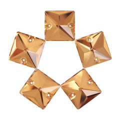 Light Smoked Topaz Square Shape High Quality Glass Sew-on Rhinestones WholesaleRhinestone