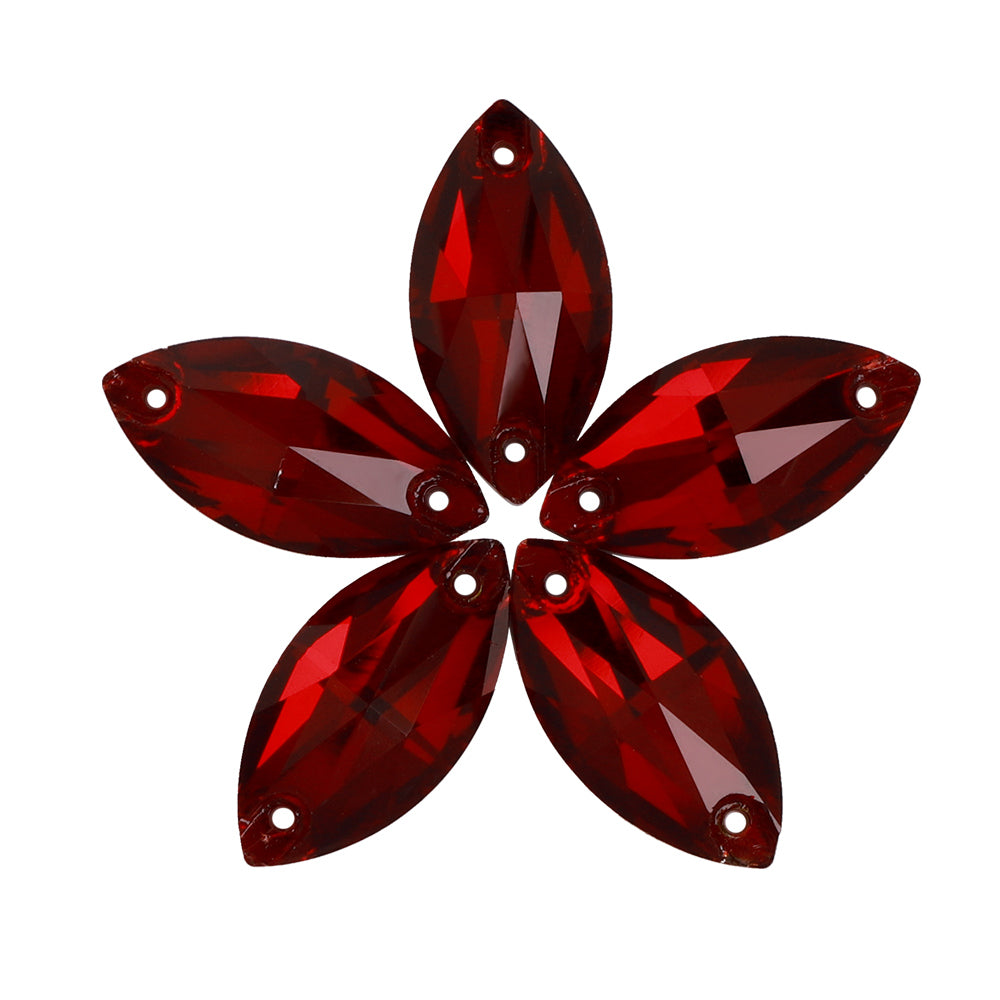 Siam Navette Shape High Quality Glass Sew-on Rhinestones WholesaleRhinestone Main image