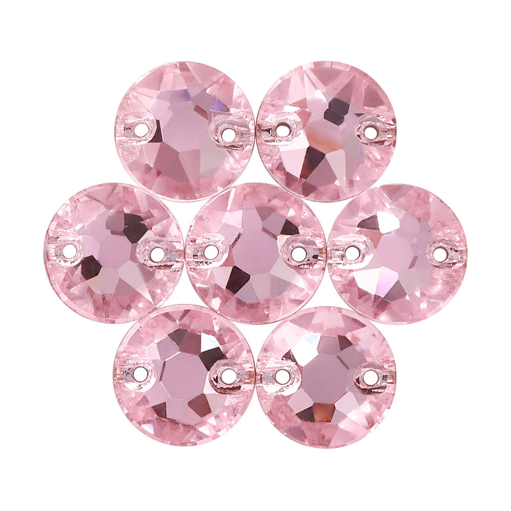 Light Rose XIRIUS Round Shape High Quality Glass Sew-on Rhinestones WholesaleRhinestone