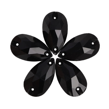 Jet Drop Shape High Quality Glass Sew-on Rhinestones WholesaleRhinestone