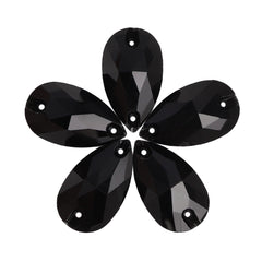 Jet Drop Shape High Quality Glass Sew-on Rhinestones WholesaleRhinestone